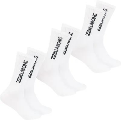 Produktbild von 35-38|Billabong Uni Crew Tennis Socken 3 Paar weiß BG-01 CREW
