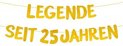 Produktbild von Geburtstagsgirlande 25 Jahre Legende Gold für Mann Frau Party Deko