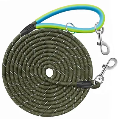Imagen del producto de Correa de entrenamiento con 2 ganchos giratorios, reflectante, 5-30 m, para perros de pequeño a grande