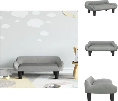 Produktbild von vidaXL Kindersofa Hellgrau 70x40x24 cm Samt -  Baby- & Kleinkindmöbel