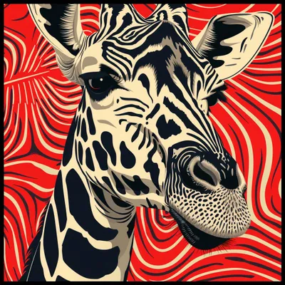 Produktbild von Plakat 70x70cm Giraffenblick