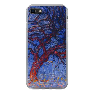Produktbild von MuchoWow® Handyhülle Schutzhülle Hülle für iPhone SE 2020 Roter Baum - Piet Mondrian Silikon Softcase Handy Hülle - Kartenbesitzer