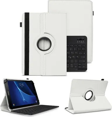 Produktbild von Schutzhülle Samsung Galaxy Tab A6 10.1 2016 Hülle Tablet Tasche QWERTZ TastaturFarben:Weiss