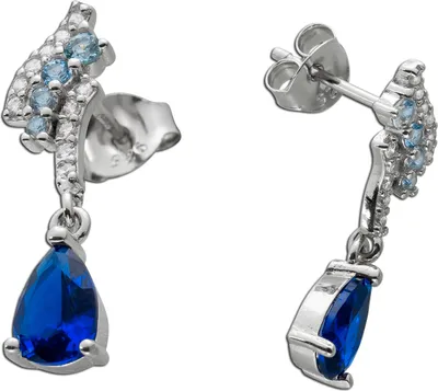 Produktbild von Ohrhänger Silber 925 blaue Zirkonia