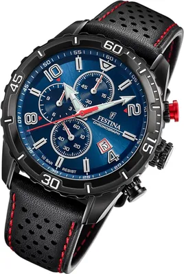 Produktbild von Festina Herren Uhr Chronograph F20519/2 Leder Armbanduhr schwarz UF20519/2