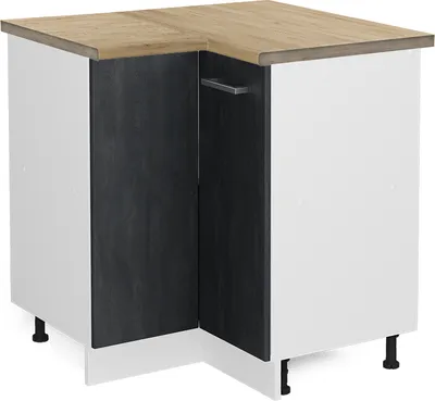 Produktbild von Eckunterschrank Vicco R-Line Schwarz Beton 75.6 cm AP Eiche, Model 47633