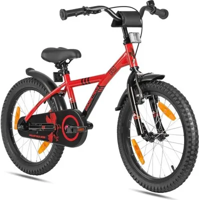 Produktbild von Prometheus Kinderfahrrad 18 Zoll ab 5-6 Jahre in Rot/Schwarz mit Rücktrittbremse