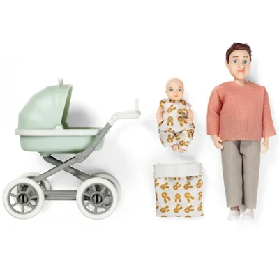 Image de Poupée avec bébé et poussette