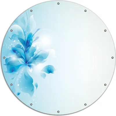 Produktbild von Wallario rundes Outdoor-Poster für Garten oder Balkon, Motiv Blaues Blumenbuket, 120 cm Durchmesser