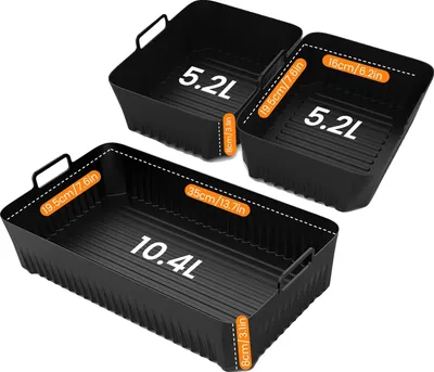 Image de Inserts pour friteuses à air chaud, silicone réutilisable, compatibles avec les modèles Ninja, plateaux uniquement