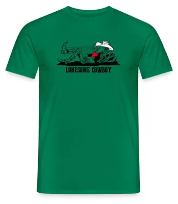 Produktbild von Spreadshirt Lucky Luke Lonesome Cowboy Männer T-Shirt, S, Kelly Green
