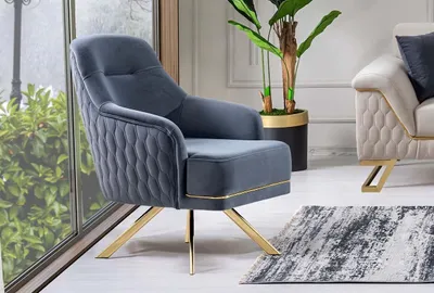 Obrázek produktu pro Modrý jednomístný designový nábytek Křeslo z nerezové oceli Nábytek do obývacího pokoje