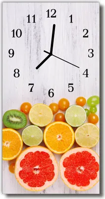 Produktbild von Tulup Glasuhr Wanduhr Küchenuhr Echt-Glas 30x60 Obst Mehrfarbig