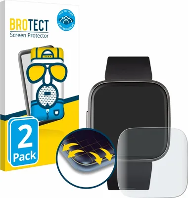 Produktbild von 2x BROTECT Fullscreen Schutzfolie für Fitbit Versa 2 Displayschutz Folie Fullcover Matt Entspiegelungsfolie