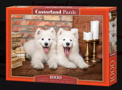 Obrázok produktu pre Puzzle 1000 – Šteniatka samojeda vás pozdravujú C-105137-2