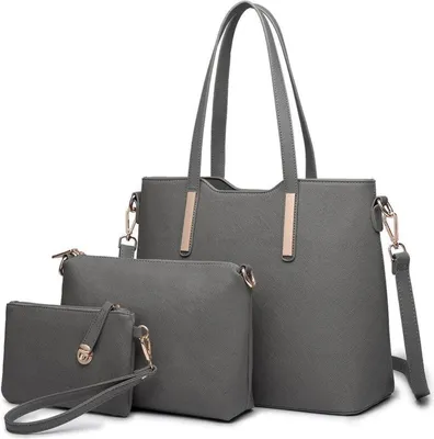 Produktbild von Miss Lulu Damen Handtasche Set Elegant Kunstleder 3-teilig