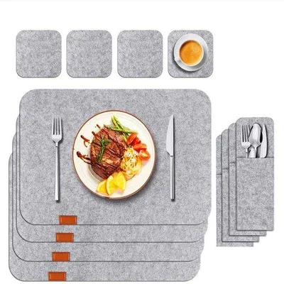 Immagine prodotto di Tovagliette resistenti al calore, set da 4, antiscivolo, 30x41 cm, grigio