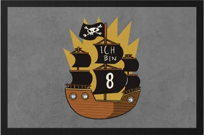 Produktbild von Geburtstag 8 Jahre Fußmatte 8 Jahre 8. Geburtstag Piraten Pirat Motto