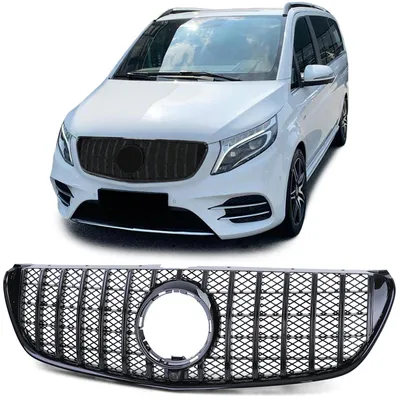 Produktbild von Sport Kühlergrill Schwarz Glanz für Mercedes V Klasse W447 Vorfacelift 14-19