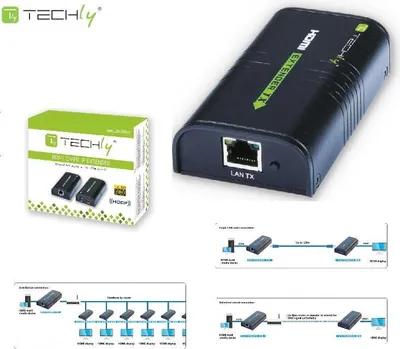 Zdjęcie produktu dla Techly IDATA EXTIP-373R, HDMI, HDMI, 1920 x 1080 px, Czarny, 120 m, 36 bit