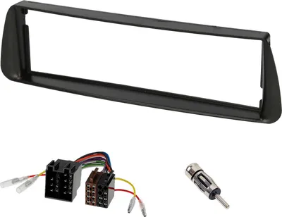 Produktbild von Audioproject A443 - Autoradio Radioblende SET kompatibel mit Peugeot 206  1998 - 2007 - 1- DIN Radioadapter Antennenadapter ISO DIN schwarz