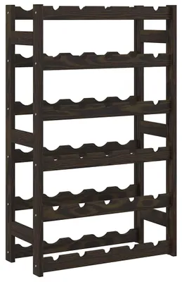 Produktbild von vidaXL Weinregal für 30 Flaschen Schwarz Massivholz Kiefer