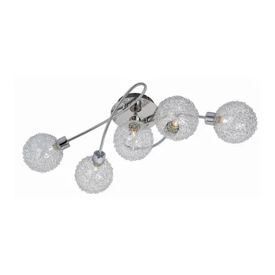 Produktbild von Lindby Deckenlampe Ticino, 65 cm, 5-flammig, Metall, Glas