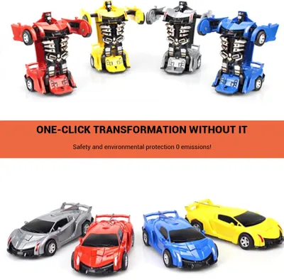 Image de Déformation robot voiture jouet enfants collision petits enfants garçon cadeau d'anniversaire