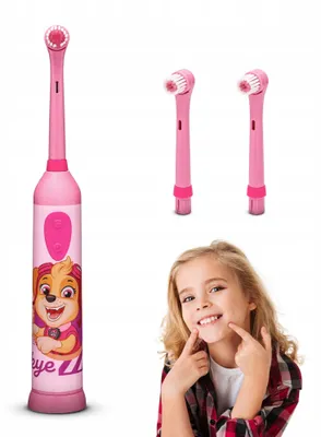 Produktbild von Huslog PAW Patrol Kinderzahnbürste Skye, 8000 Bewegungen/min, 3 Aufsteckbürsten, rosa