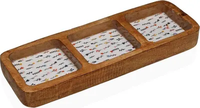 Image de Plateau pour snacks Versa Fleur 30 X 3,5 X 10 CM
