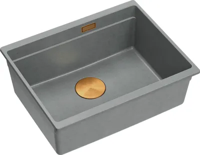 Produktbild von QUADRON Spülbecken 1-Becken Spüle | Größe: 59,5 x 45,1 x 21,5 cm | LOGAN 100 | Küchenspüle Granitspüle aus GraniteQ mit Siphon | Stone + Kupfer