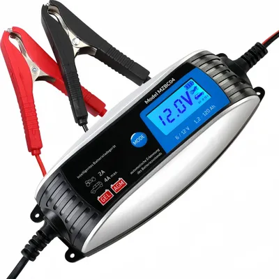 Produktbild von KFZ Batterieladegerät vollautomatisch, 6V/12V LCD-Bildschirm Temperaturkompensation Erhaltungsladung, Intelligentes Ladegerät für Auto Motorrad
