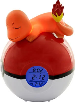 Produktbild von Teknofun Radiowecker, Pokémon Pokéball Charmander, Mehrfarbig, One Size, Digitale Anzeige (Uhrzeit, Datum, Temperatur), FM-Radio, Nachtlichtfunktion, für Kinder & Erwachsene, Offiziell lizenziert
