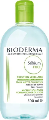 Obrázek produktu pro Bioderma Sebium H2O Micellar Water, Ženy, 500 ml, Univerzální pleť, Čisticí, Láhev, AQUA/WATER/EAU PEG-6 CAPRYLIC/CAPRIC GLYCERIDES SODIUM CITRATE ZINC GLUCONATE COPPER SULFATE...