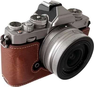 Zdjęcie produktu dla Przenośny futerał ochronny na aparat, uchwyt na aparat w stylu retro, futerał z otworem w dnie i paskiem na ramię, zamiennik do aparatu Nikon Z fc