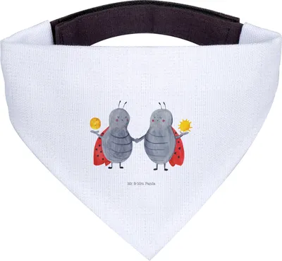 Produktbild von Mr. & Mrs. Panda Hundehalstuch S Sternzeichen Zwilling - Weiß - Geschenk, Halstuch Für Hunde, Marienkäfer, Tuch, Zwillinge, Glückskäfer, Zwillingsbruder, Hund