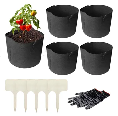Produktbild von Omgoods – Set aus 5 Pflanzentöpfen mit Untersetzern für gesunde Pflanzen