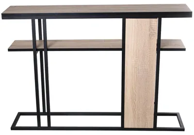 Eingangstisch Holz/Metall Schwarz/Eiche 120x25x82 cm