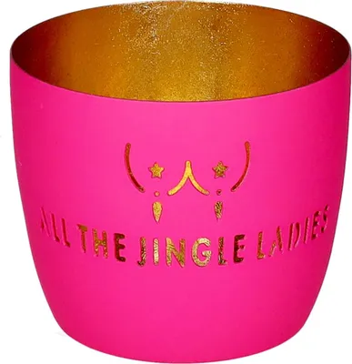Produktbild von Gift Company Madras Windlicht M All the jingle ladies hot pink/gold 8,5cm