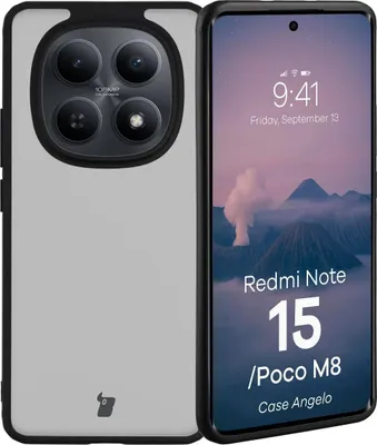 Produktbild von Handyhülle für Xiaomi Redmi Note 15 4G / 5G / POCO M8 5G, Bizon Case Angelo, Getönte mit schwarzem Rahmen
