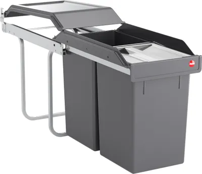 Produktbild von Hailo Abfallsammler 3650102 TA Swing A Tandem 2x 15 Liter mit Deckel