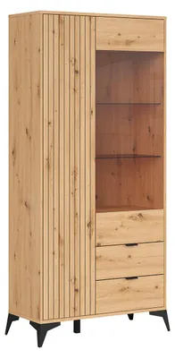 Produktbild von Geschirrschrank Mao mit 2 Schubladen und 2 Türen, Holzoptik, 197cm