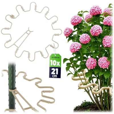 Produktbild von Pflanzenring Pflanzenstütze Rankhilfe - 21 cm - 10 Stück - Kunststoff - Beige - Für Garten und Beet
