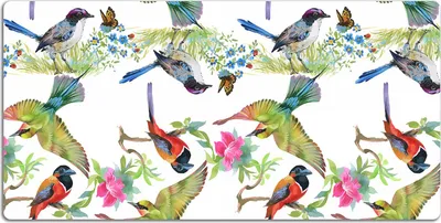 Produktbild von Schreibtischmatte Tischunterlage 90x45 cm Mauspad - Bunte Vögel