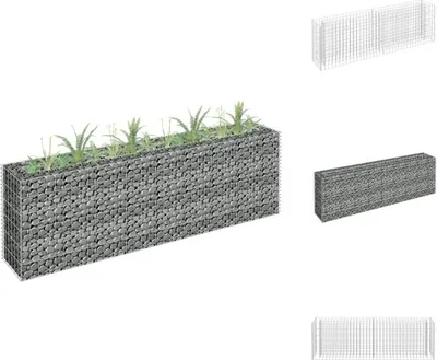 Obrázek produktu pro vidaXL Gabionový záhon z pozinkované oceli 180×30×60 cm - Květináče a květináče