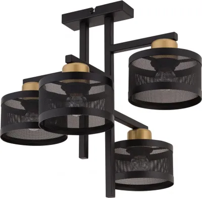 Immagine prodotto di Plafoniera moderna decorativa nero/oro 4 punti Off 4xE27 15W Sigma Lighting
