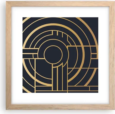 Produktbild von Gerahmtes Poster - Rahmen in heller Eiche - Abstraktion Stück Modern - 30x30 cm - Wand Bild - Wanddeko - Wandbilder - Kunstposter - Wandposter - Bilderrahmen - Bilder - Kunstdruck - P2NAC30x30-4640