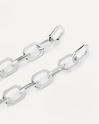 Image de PDPAOLA Collier PETITE CHAÎNE DE SIGNATURE Argent rhodié