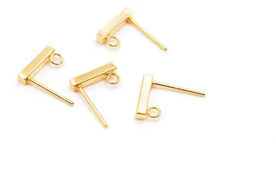 Produktbild von Vintageparts Ohrstecker mit Öse 10 mm aus 304 Edelstahl goldfarben, 4 Stück