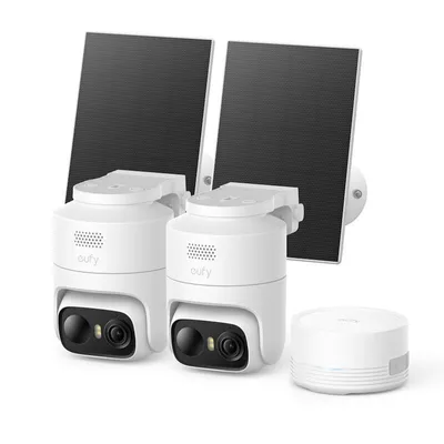 Produktbild von Anker eufy C37 Solar-Überwachungskamera (Set mit 2 Stück + HomeBase Mini), 2K, weiß